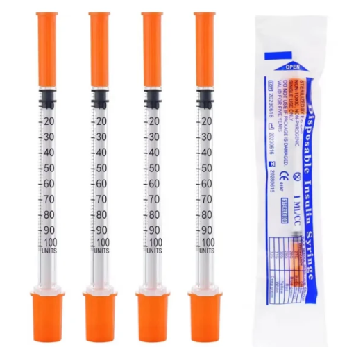 Sterilized insulin Syring With Orange Cap - Image 2