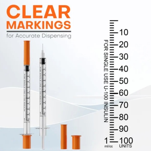 Sterilized insulin Syring With Orange Cap - Image 5